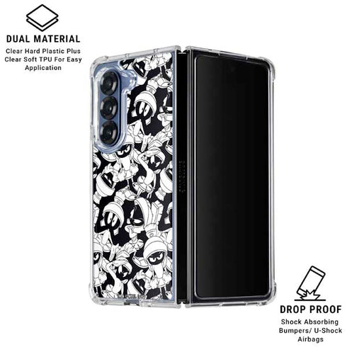 Looney Tunes Marvin Super Sized Pattern Galaxy Z Fold6 Clear Case